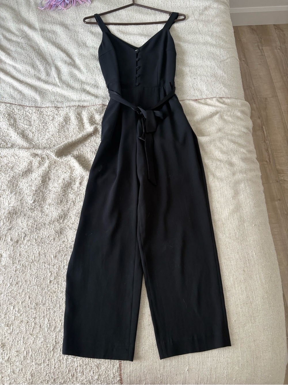 Little Moon Black Sleeveless Belted Wide-Leg Jumpsuit